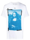 Mona Lisa Print Round Short Sleeve T-Shirt - OFF WHITE - BALAAN 7