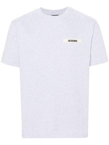 Le Gros Grain Logo Short Sleeve T-Shirt Grey - JACQUEMUS - BALAAN 1