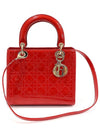 VRN44551 Red Patent Cannage Stitch Lady Medium 2WAY - DIOR - BALAAN 1