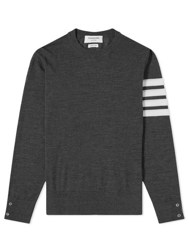 4 Bar Armband Classic Merino Wool Knit Top Dark Grey - THOM BROWNE - BALAAN 2