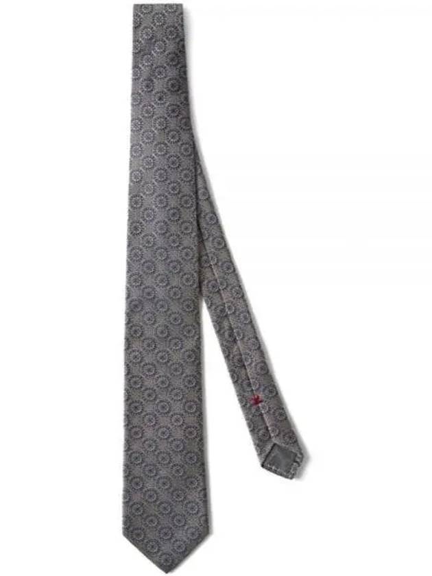 Silk Jacquard Tie Grey - BRUNELLO CUCINELLI - BALAAN 2