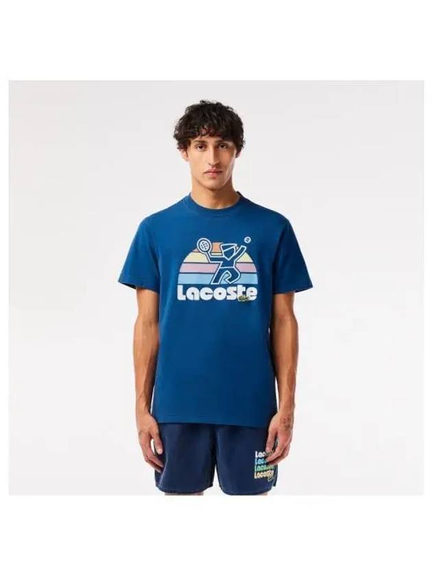 Men s SUMMER Pack Graphic T Shirt Blue - LACOSTE - BALAAN 2