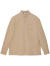 Heavy Cotton Poplin Long Sleeve Shirt Beige - GUCCI - BALAAN 1