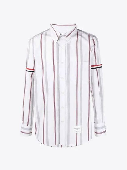 Armband striped poplin long sleeved shirt - THOM BROWNE - BALAAN 2