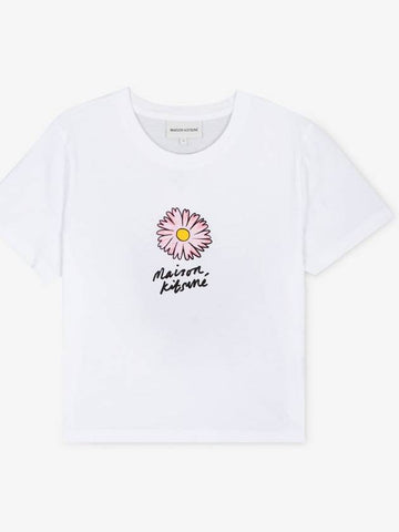 Women s Flower Logo White Short Sleeve T Shirt MW00123KJ0008 WH - MAISON KITSUNE - BALAAN 1