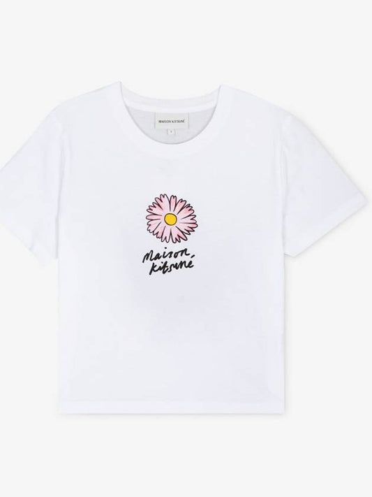 Women s Flower Logo White Short Sleeve T Shirt MW00123KJ0008 WH - MAISON KITSUNE - BALAAN 1