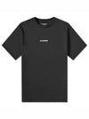 Plus Logo Printing Short Sleeve T-Shirt Black - JIL SANDER - BALAAN 2