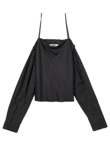 MM6 Hanging Sleeve Sleeveless T Shirt Black Tank Top - MAISON MARGIELA - BALAAN 1