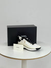 Mixed Fibers Velvet Calfskin Low Top Sneakers Ivory - CHANEL - BALAAN 10