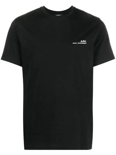 Men's Item Logo Cotton Short Sleeve T-Shirt Black - A.P.C. - BALAAN 1