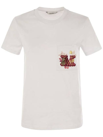 NUNZIO - Short-sleeved T-shirt with pocket and embroidery - MAX MARA - BALAAN 1