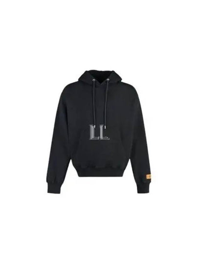 Logo Patch Drawstring Hoodie Black - HERON PRESTON - BALAAN 2