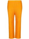 Pleated Straight Pants Orange - ISSEY MIYAKE - BALAAN 2