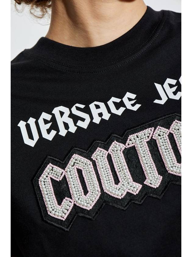 Versace Jeans Couture T-shirt With Logo, Women's, Black - VERSACE - BALAAN 5