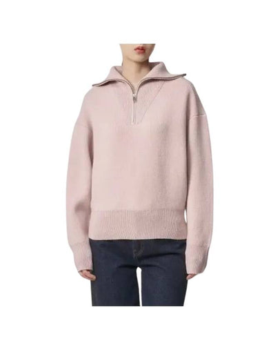 Fancy Half Zip-Up Neck Wool Knit Top Pink - ISABEL MARANT - BALAAN 1