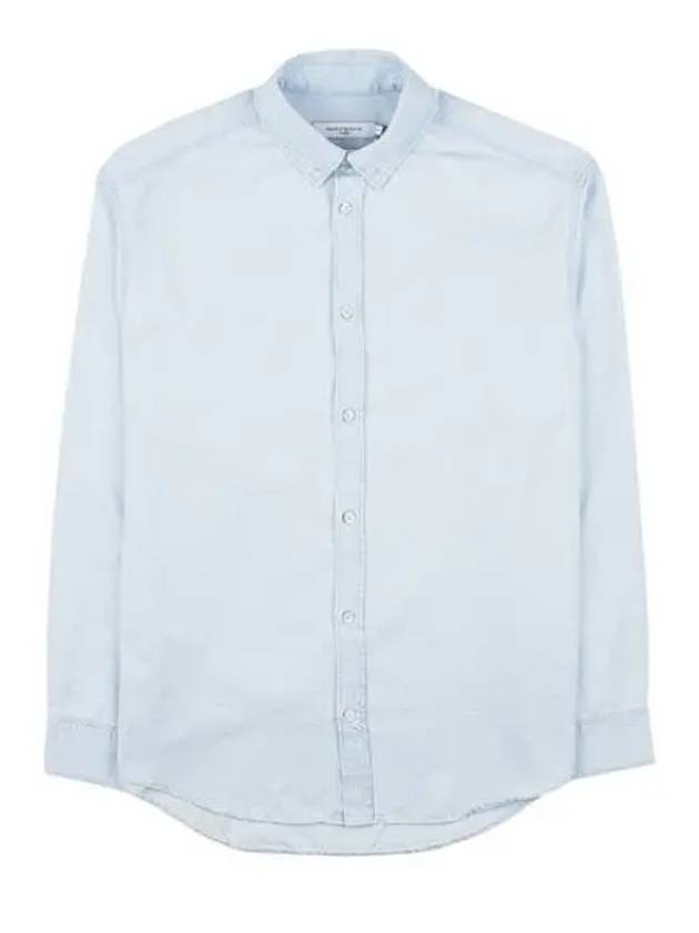 Chillax Relaxed Fit Long Sleeve Shirt Blue - MAISON KITSUNE - BALAAN 2