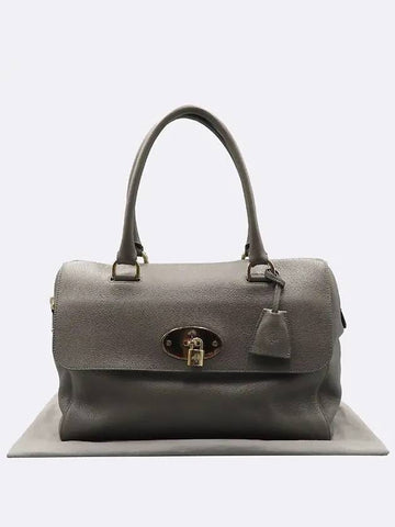 HH1703 Gray leather gold decoration DELRAY tote bag - MULBERRY - BALAAN 1