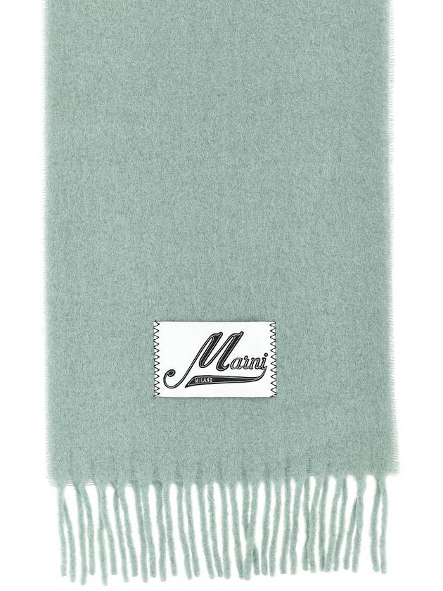 Logo Patch Knit Alpaca Muffler Green - MARNI - BALAAN 3