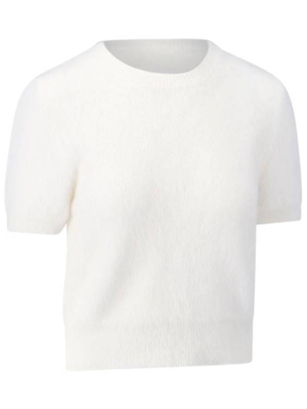 Crop Brushed Alpaca Knit Top White - MAISON MARGIELA - BALAAN 3