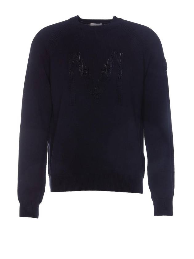 monogram logo knit top navy - MONCLER - BALAAN 1