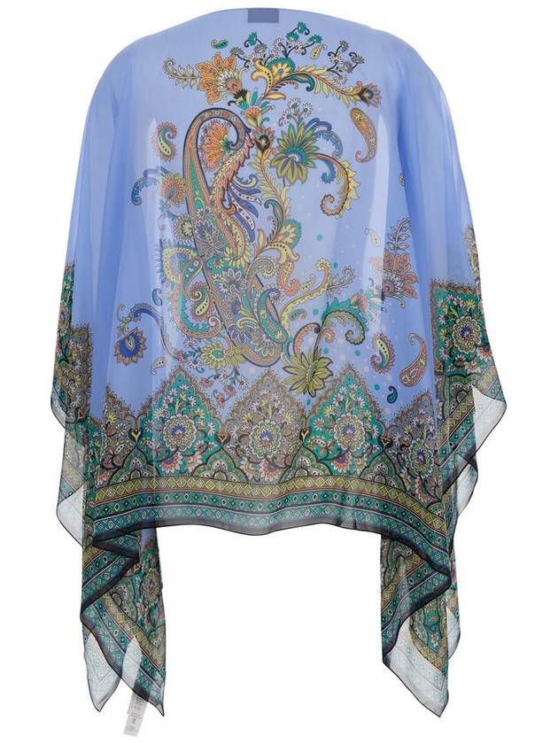 Blue Cape With All-Over Paisley Print In Silk Woman - ETRO - BALAAN 2