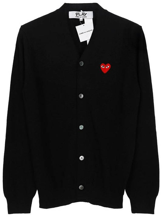 Black Heart Logo Wool Cardigan AZ N008 051 1 - COMME DES GARCONS - BALAAN 1