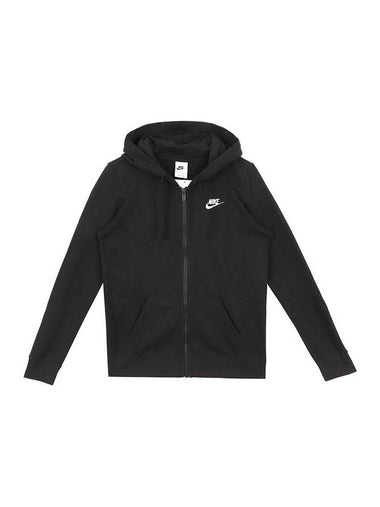 Club Fleece Zip Up Hoodie Black - NIKE - BALAAN 1