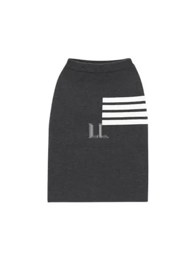 Women's Fine Merino Wool 4 Bar Stitch Pencil Skirt Dark Grey - THOM BROWNE - BALAAN 2