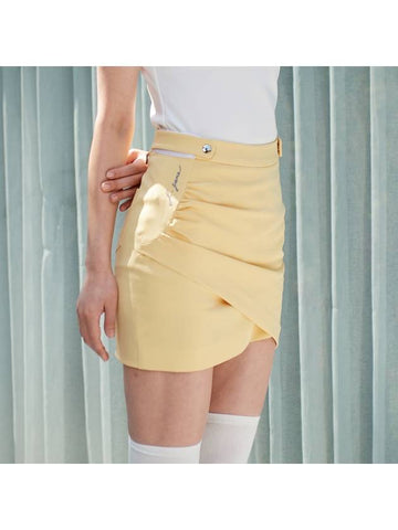 Golf Wear Solid Snap Skirt Solid Snap Skirt Yellow - J JANE - BALAAN 1