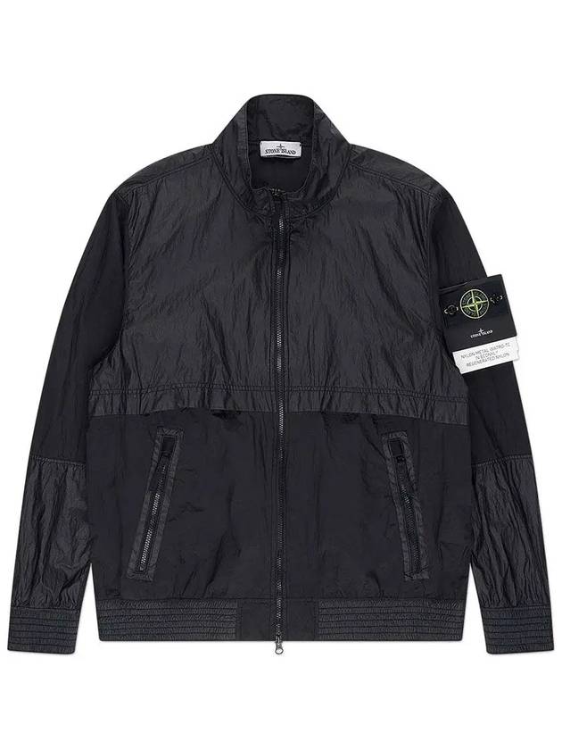 Logo Patch Recycled Nylon Track Jacket Black - STONE ISLAND - BALAAN 2