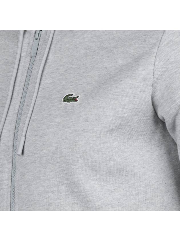 Kangaroo Pocket Cotton Hooded Jacket Grey - LACOSTE - BALAAN 4