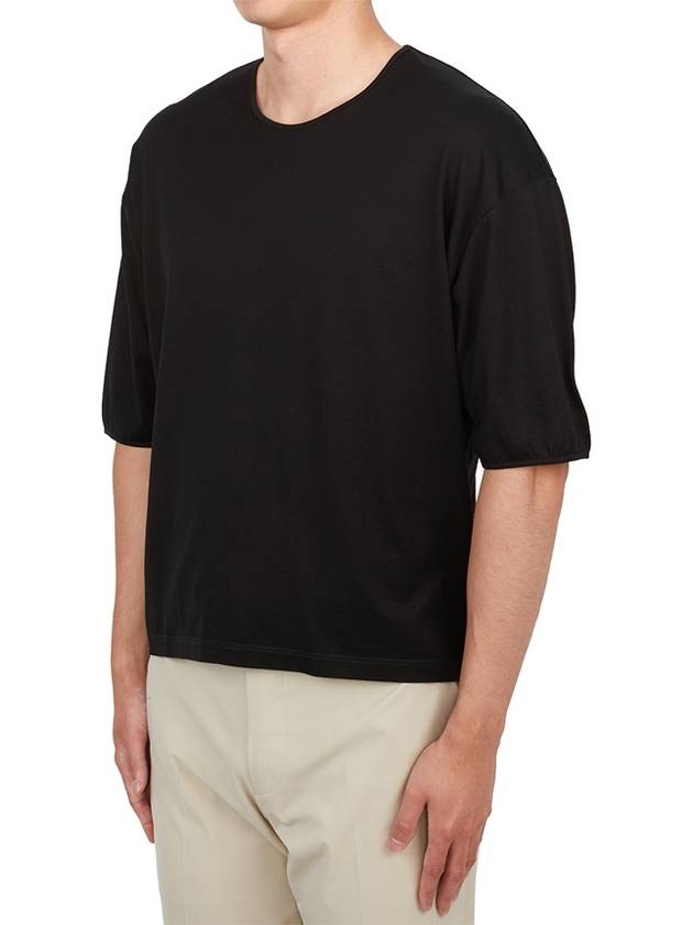 Mercerised Jersey Short Sleeve T-Shirt Black - LEMAIRE - BALAAN 3