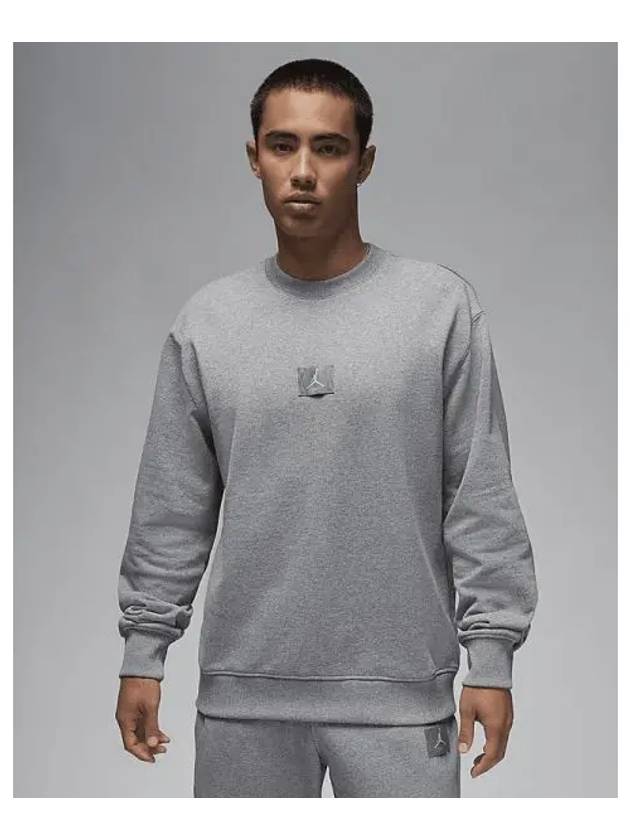 Jordan Flight Fleece Men s Crew Neck Sweatshirt Carbon Header FV7259 091 709951 - NIKE - BALAAN 1