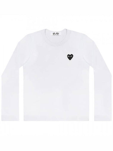 Long sleeve tshirt men white black heart - COMME DES GARCONS - BALAAN 1