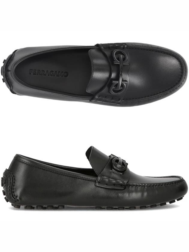 Gancini GRAZIOSO NERO 768043 Loafer Driving Shoes - SALVATORE FERRAGAMO - BALAAN 1