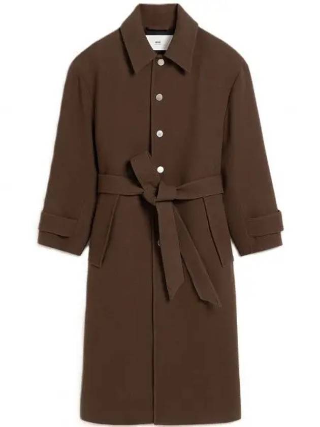 Belt Wool Single Coat Dark Coffee - AMI - BALAAN 2