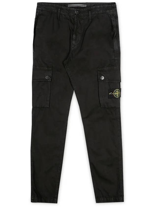 Men's Wappen Patch Cargo Track Pants Black - STONE ISLAND - BALAAN 1