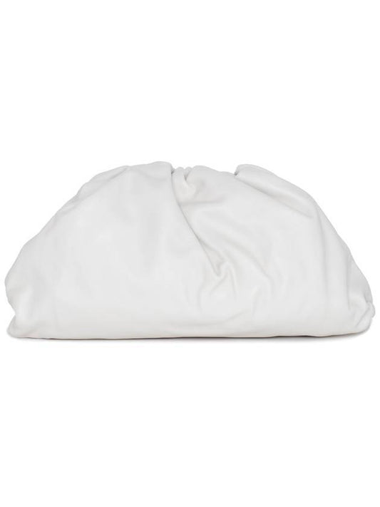 Nappa Pouch Dumpling Clutch Bag White - BOTTEGA VENETA - BALAAN.