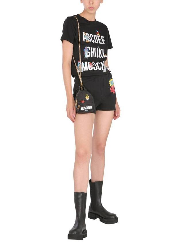 Women's Graphic Print Shorts Black - MOSCHINO - BALAAN 3