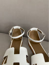 Santorini Calfskin Sandals Blanc - HERMES - BALAAN 6