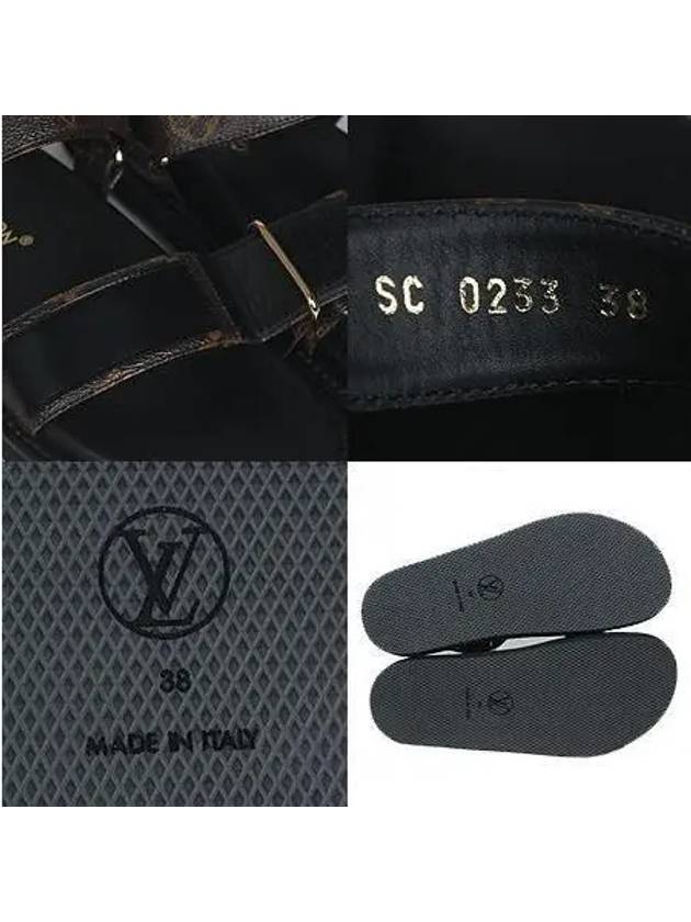 1ABVGY LV Gold Plated Sunset Monogram Canvas Flat Comfort Sandals 38 250 - LOUIS VUITTON - BALAAN 5