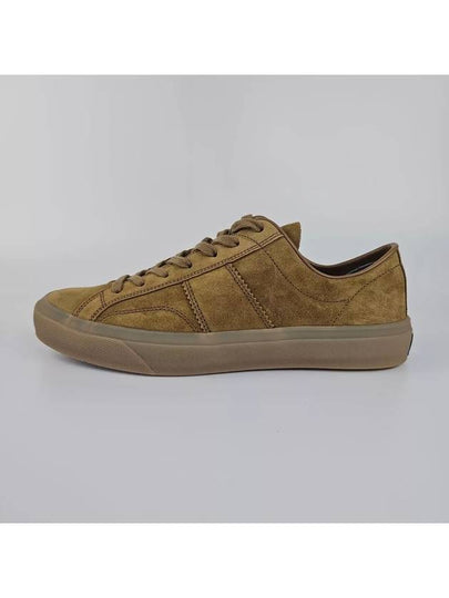 Cambridge Suede Lace-Up Low Top Sneakers Camel - TOM FORD - BALAAN 2