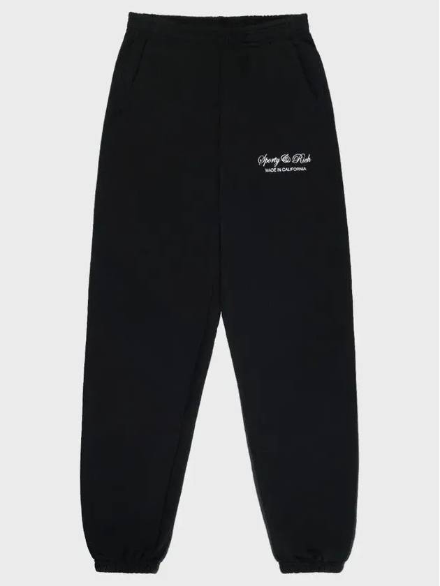 Women's Logo Track Pants Black - SPORTY & RICH - BALAAN 3