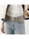 Gold Triangle Buckle Leather Belt Taupe - BOTTEGA VENETA - BALAAN 5