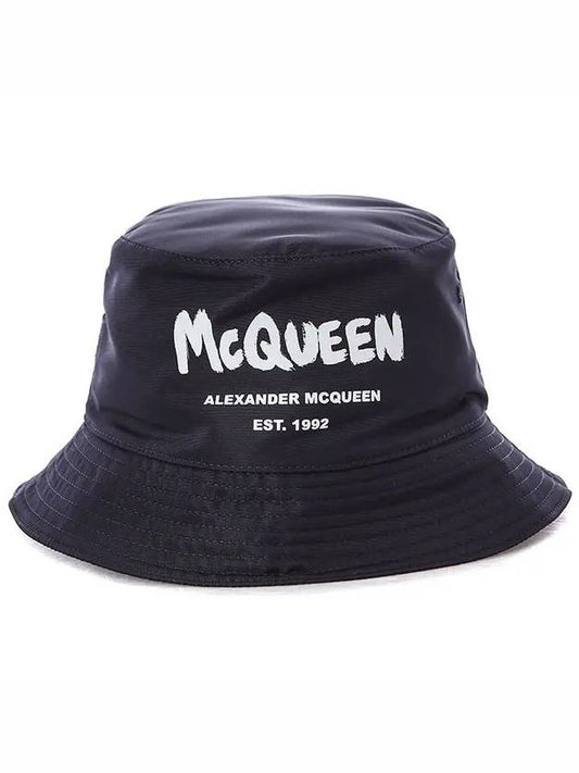 Graffiti Logo Bucket Hat Navy - ALEXANDER MCQUEEN - BALAAN 2