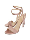 Dway Metallic Thread Embroidered Satin Sandal Heels Rose Des Vents - DIOR - BALAAN 1