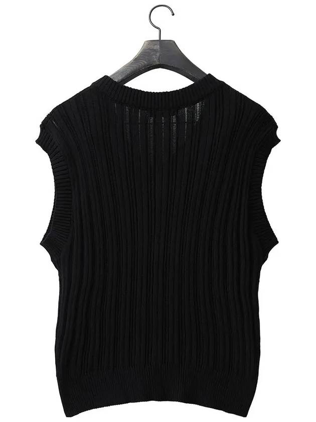 Cotton Stripe Damage Vest Black - NOIRER - BALAAN 4