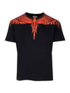 Icon Wings Regular Cotton Short Sleeve T-Shirt Black - MARCELO BURLON - BALAAN 2