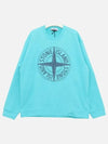 Garment Dying Compass Embroidery Logo Sweatshirt Blue - STONE ISLAND - BALAAN 2