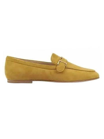 Gold-Plated T Logo Suede Loafers Camel Brown - TOD'S - BALAAN 1